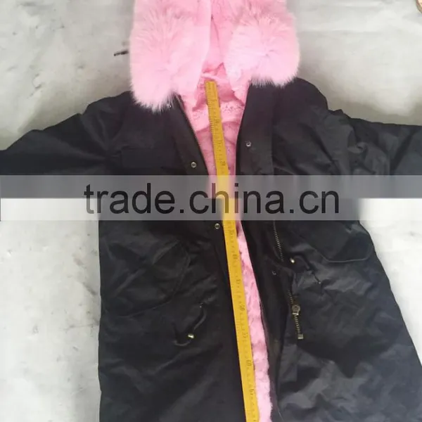 CX-G-P-08A Fox Fur Big Collar Hooded Real Fur Parka With Rex Rabbit Fur Lining photo-6