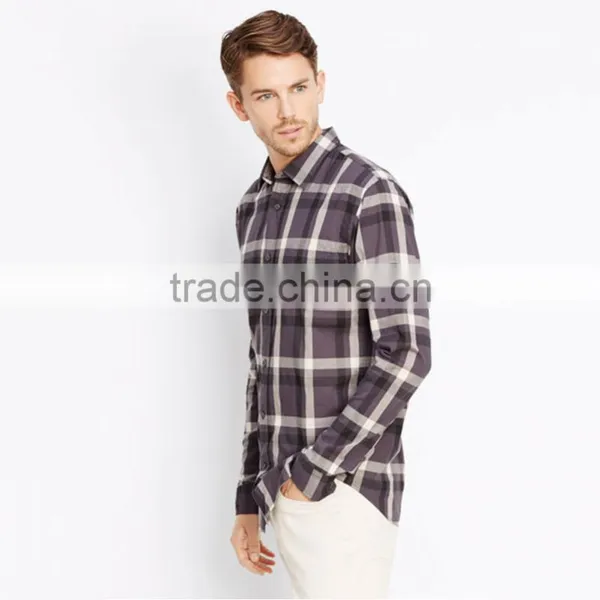 2016 Latest Check Plaid Cotton Business Shirt Thicken Flannel Check Shirts for Men photo-3