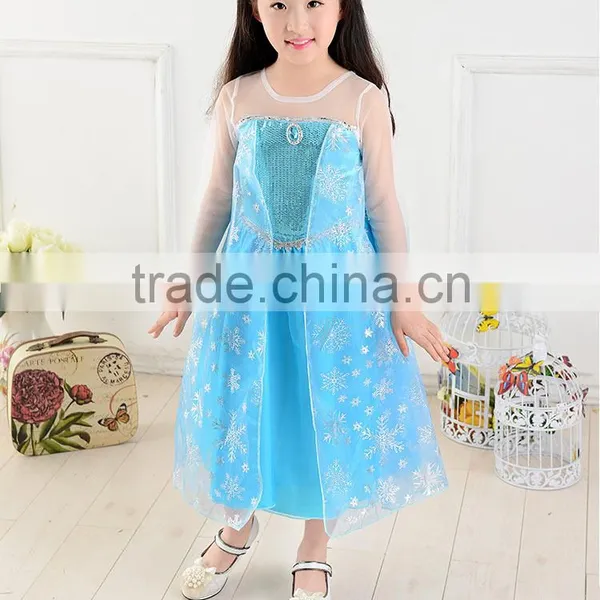 New Arrival Baby Girls Princess Wedding Dress Kids Costume Dress Children Snow Glitter Sequin Party Dress photo-6
