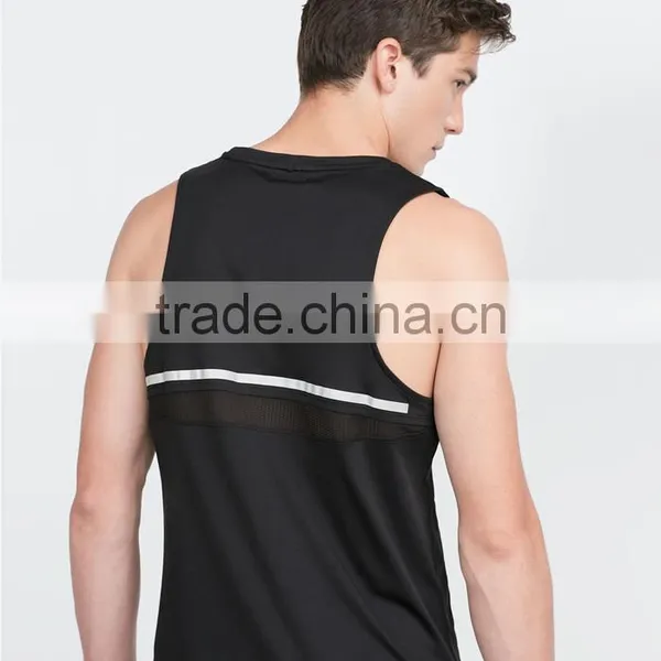 Black Custom Mens Gym Tank Top Wholesale photo-3