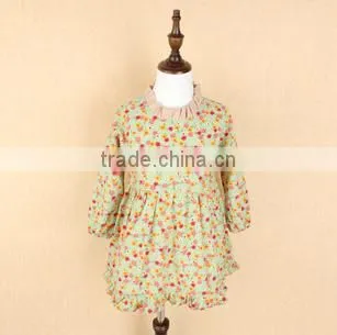 2015 Korean Style Floral Dress Fabric Retro Girls Baby Fall Kid Clothes photo-3