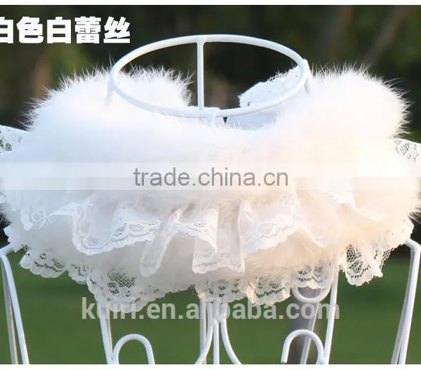 Lace Real Fur Collar Scarf Coat Warm Wrap Fake Neck Ring Winter Fox Rabbit Fur Cape Clothing Accessory Shawl Scarves photo-6