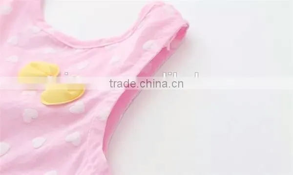 Children's Clothing Sleeveless Summer Skirt Sling Dresses Red Heart Printed Kids Model Dress photo-5