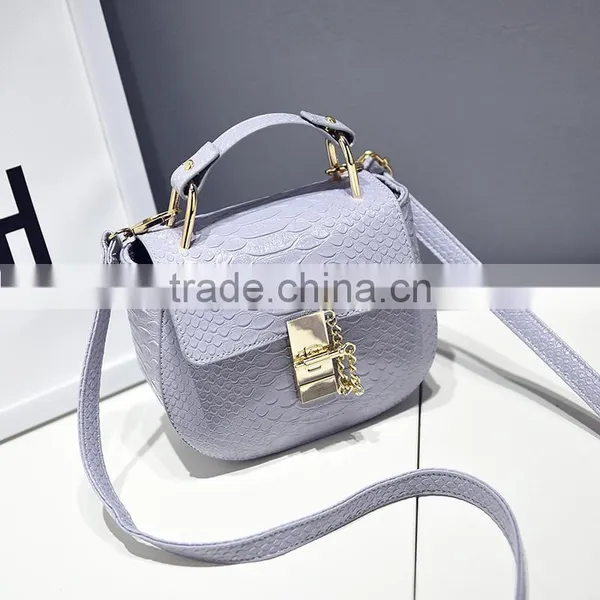 2017 Mini Chain C Snake pu Leather Shoulder Bag Woman Pink Handbag photo-3