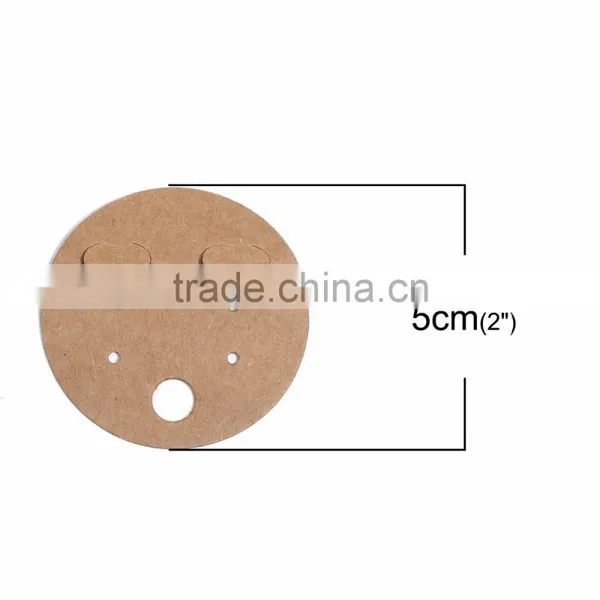 Paper Jewelry Display Card Round Brown 5cm(2") Dia., 1 Piece photo-2