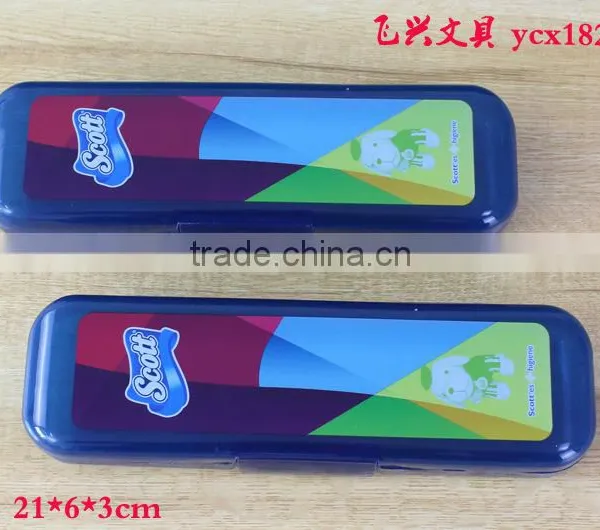 Curtom Logo Print Transparent Colorful Plastic Pencil Case Pen Boxes photo-5