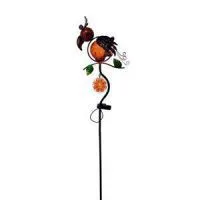 Solar-powered Metal And Color Glass Chick Garden Stake, Yard Outdoor Art Décor