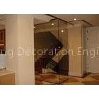 Glass Partition Wall , Restaurant Acoustic Movable Partition 65MM Thickness