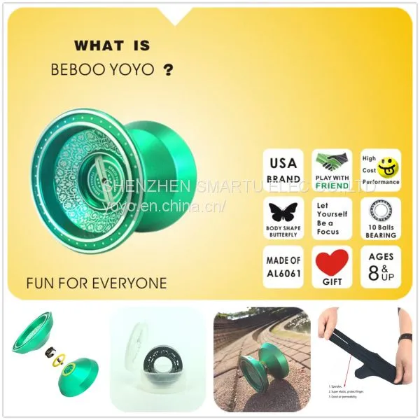 BEBOO YOYO L1 Green Metal Yoyo Professional Yoyo for Alloy Aluminum photo-3