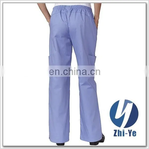 Hospital Style Cargo Pocket Stretch Flare Leg Scrub Pants photo-4