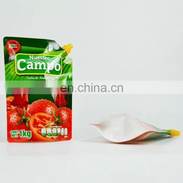 Wholesale Custom 1kg Tomato Sauce Pouch Plastic Spout Pouch / Plastic Drinking Packaging Bag photo-4
