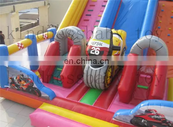 Funny Giant Inflatable Car Bouncer Slide,Inflatable Jumping Obstacle With Slide,inflatable Dry Slide for Kids and Adults photo-3