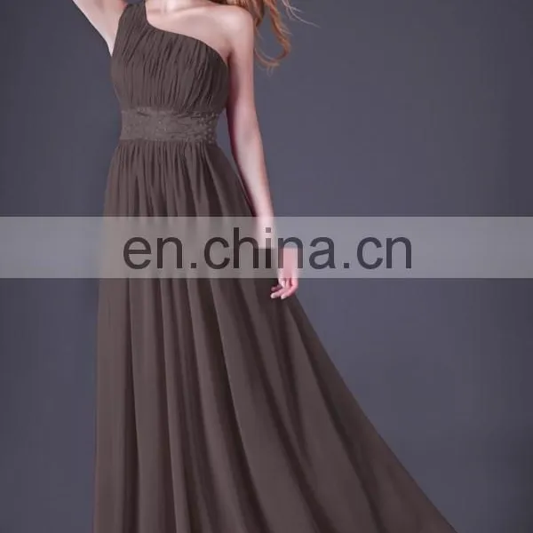 Hot Sale Women One Shoulder Long Bridesmaid Dress Grace Karin Chiffon Colorful Cheap Evening Dresses China CL4107 photo-6