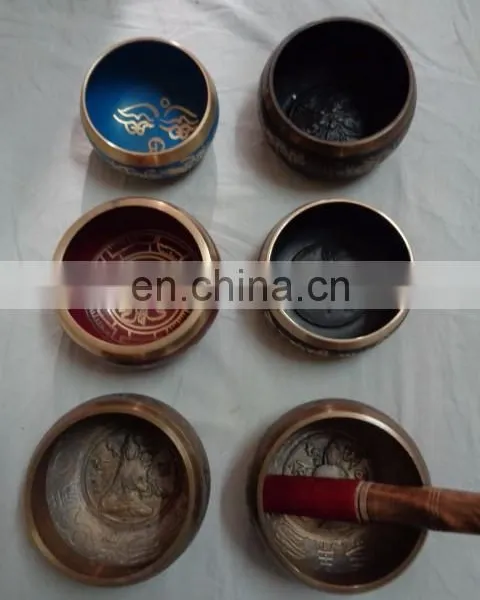 BRASS TIBETAN CARVED SINGING BOWLS 10 KGS PACK photo-3