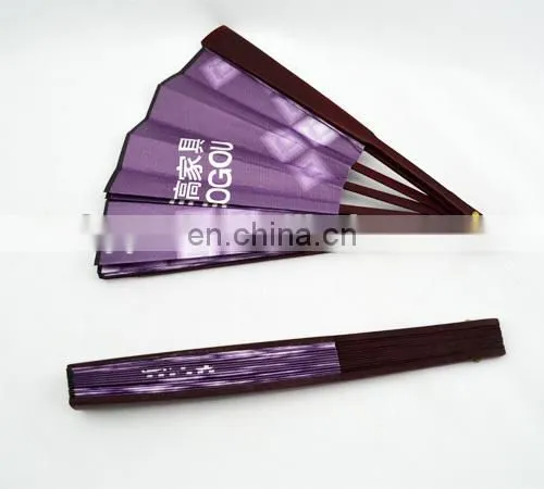 High Quality 26cmL Fabric Bamboo Folding Fan photo-2