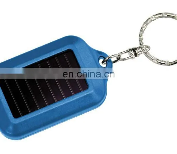 Best Gift Portable Mini Light Torch Solar Power Rechargeable 3 LED Flashing Keychain photo-2