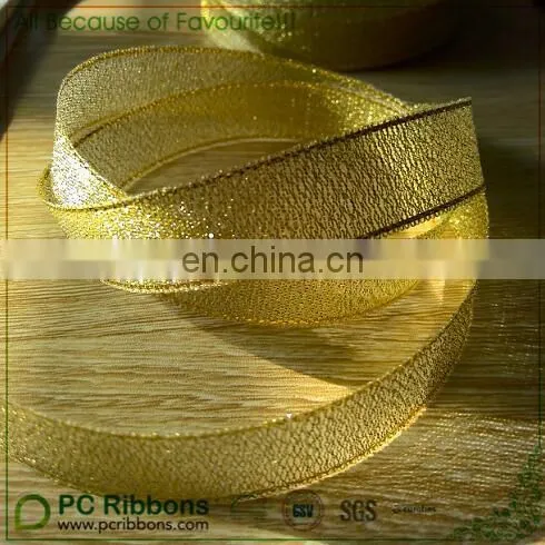 Sparkly Gold Glitter Ribbon Tape for Luxury Packing