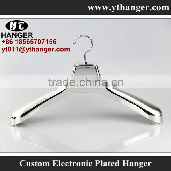IMY-379 Silver Wide Plating Fur Coat Hanger Wholesale photo-2
