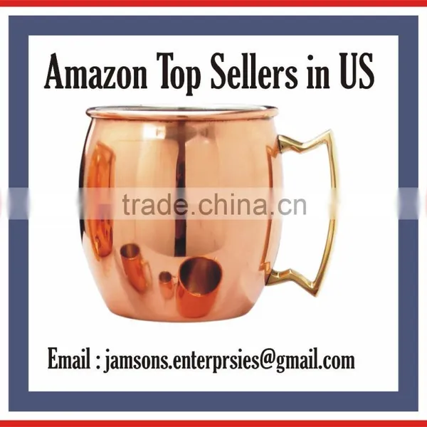 Copper Cup Absolut Vodka Solid Copper Manufacturer Moscow Mule Mugs Wholesale FROM India for AMAZON