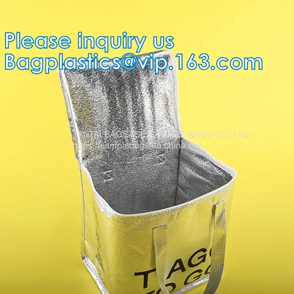 FREEZABLE LUNCH BAG,INSULATION ALUMINIUM FOIL BAG,THERMAL THERMO COOLER TOTE BAG,BENTO PICNIC,FRESH photo-5