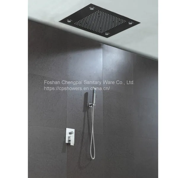 Shower Set With Rainfall LED Shower Head Handheld Showerhead