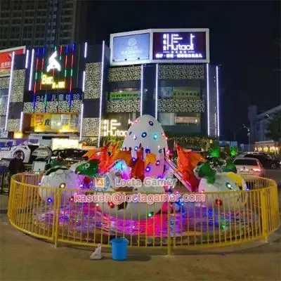 Zhongshan Tai Le Play Children Indoor and Outdoor Rotation Automatic Hydraulic Lift Aircraft Dinosaur Egg Flying Chair Manufacturers Mechanical Playground photo-3