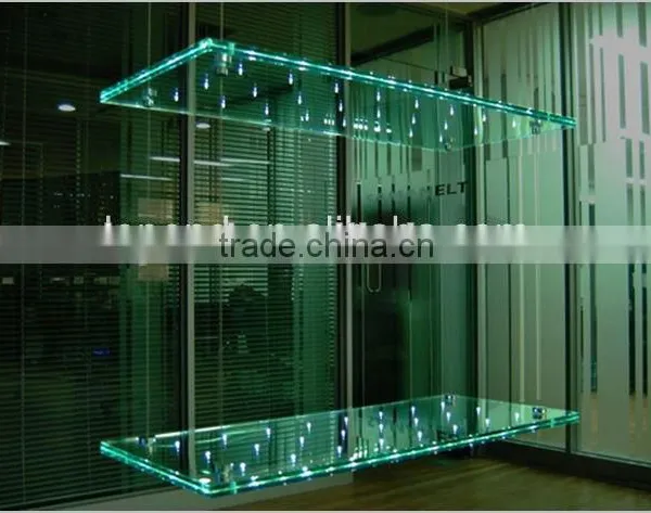 6mm+pvb +led Film +pvb+6mm Glass Tempered Sandwidh Glass With Colorful LED Light Bulbs photo-2