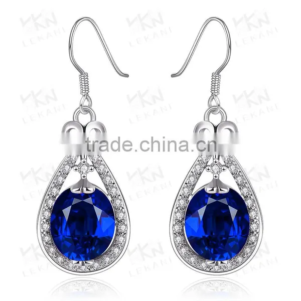 White Gold Plated Ruby Tack Shape Earring photo-5