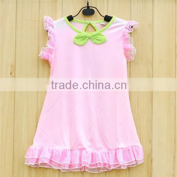 Wholesale Pink 100% Cotton Kids Dress,little Girls Long Dress,baby Girls One Piece Dresses,girls Smocked Dress photo-3