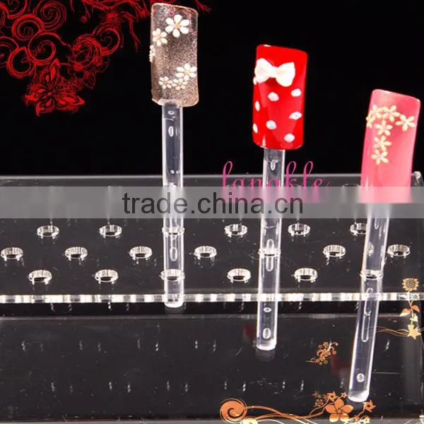 Good Quality Acrylic Nail Tools Acrylic Holes Clear Nail Tips Display 64 photo-2