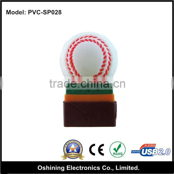 OEM Sports Style Rubber Golf Ball Shape Usb Flash Disk With Custom Logo (PVC-SP028)