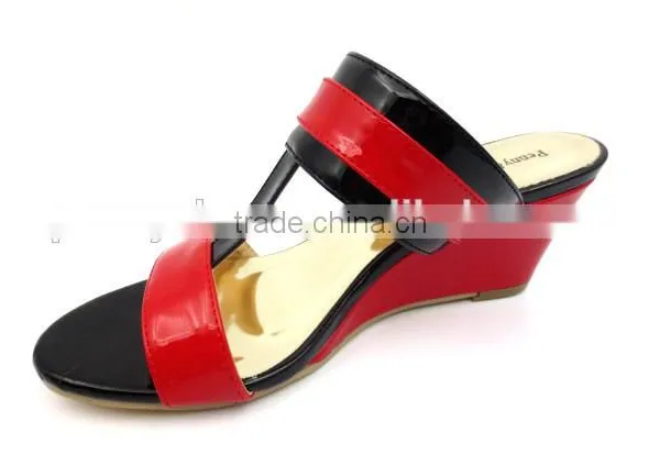 New Fashion Wedge Heel pu Slipper for Lady photo-4