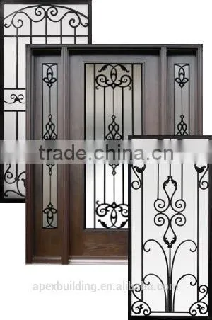 Iron Grill Design Used for Wood Door