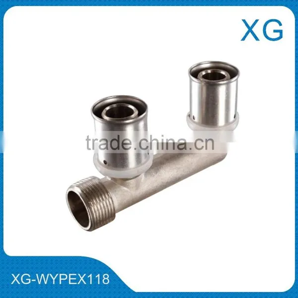 Yellow Gas Pipe Brass Press Fittings Union and Elbow/PE Pipe Brass Fittings photo-2