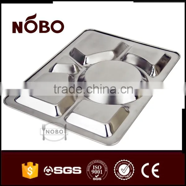 6 Compartments Tray Stainless Steel for Mess photo-2