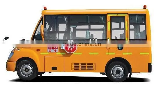 Huaxin Low Price 5.2m Yellow Gasoline School Bus Dimensions for Sale photo-2