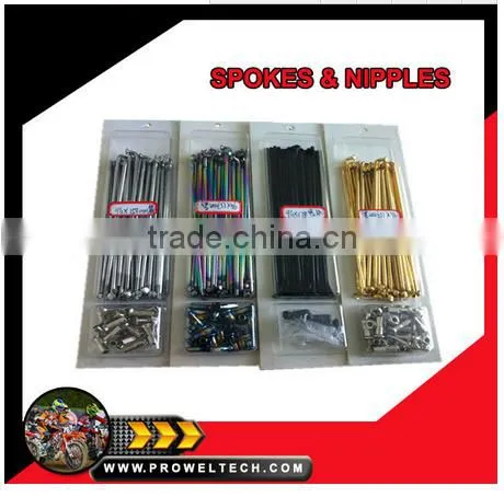 Colored Spokes and Nipples for Dirt Bikes