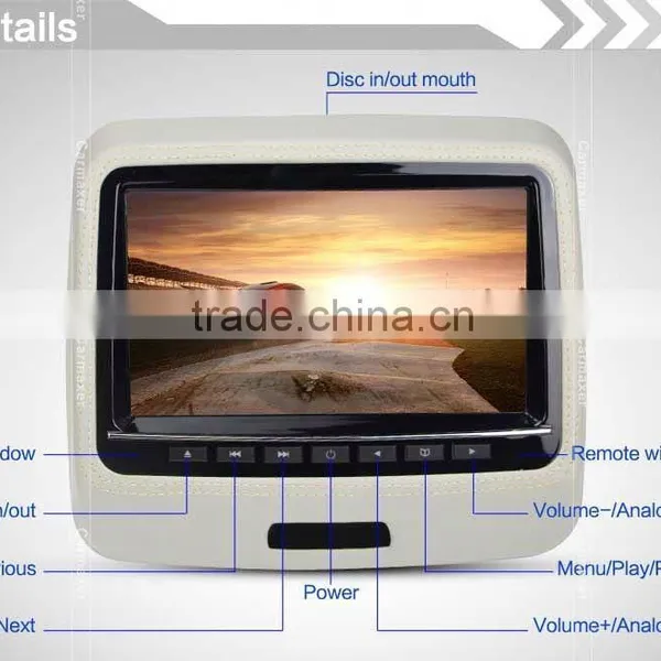 2015 New Style 9inch Active Headrest Dvd Player photo-3