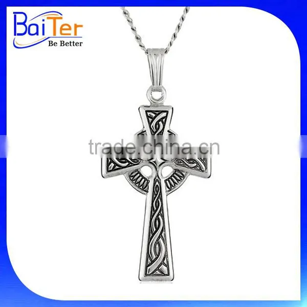 Custom Vintage Style Men's & Women's Stainless Steel Celtic Cross Pendant Necklace With 18 Inch Chain photo-2