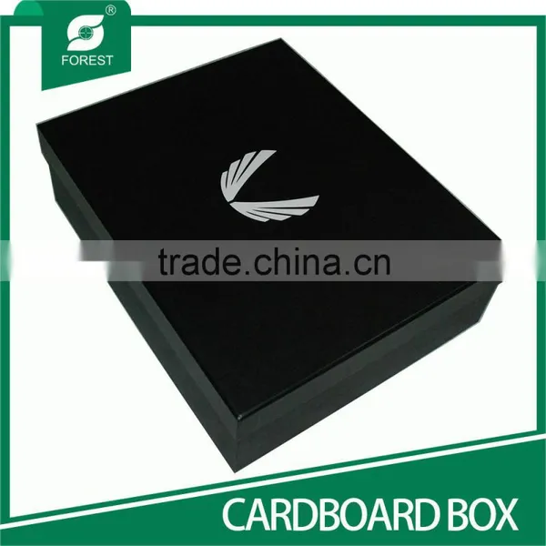 WHOLESALE LUXURY BLACK CARDBOARD SHOES PACKAGING BOX WITH UV VARNISHED photo-2