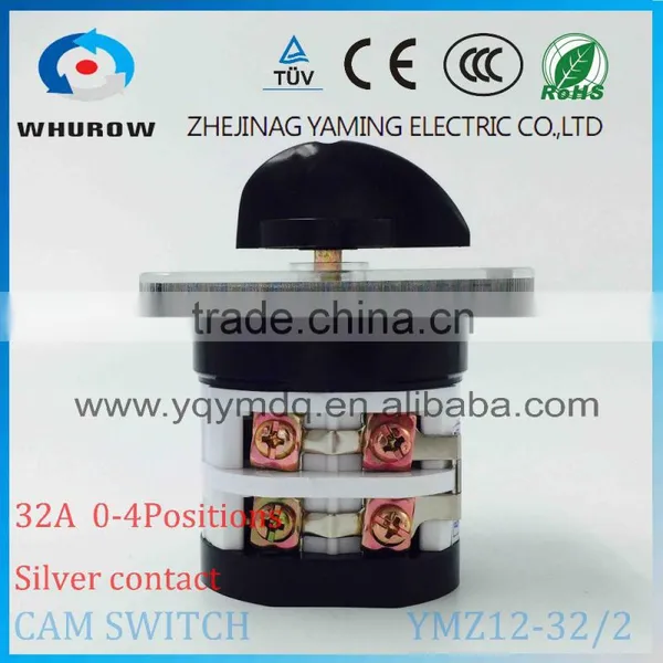 Cam Switch YMZ12-32/2 White Black Selector Ui 690V 32A 2 Poles 8 Terminals Changeover Rotary Switch Sliver Point Contacts photo-3