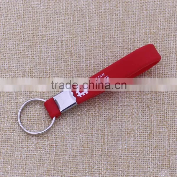 Wholesale Red Bracelet Keychain/good Quality Silicone Keychain With Printing Logo photo-2