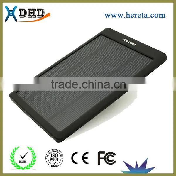 Hot Sales Black 10000mAh 3W Solar Panel Power Bank