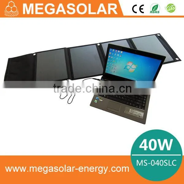40W Portable Solar Charger For Mobile Phone Mono Solar Panel Foldable USB Battery Charger Wallet