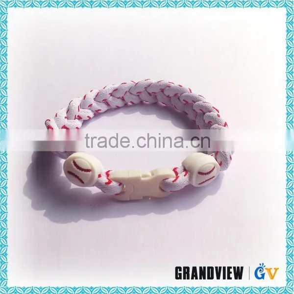 Fashion Jewlry Tri Braided Ionic Titanium Germanium Sport Baseball Necklace photo-4