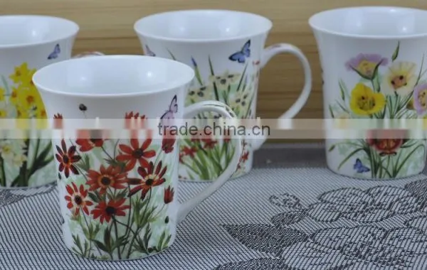 11OZ Sweet Heart Love Design Full Decal Print Tea Cups, Shiny Surface Porcelain Mug, KL5035-11022 photo-3