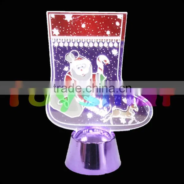 Christmas Night Light Creative Gift Crystal 3d Optical Table Lamp