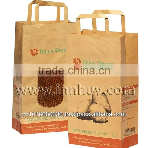 Flat Handle Paper Bag With the Net Window