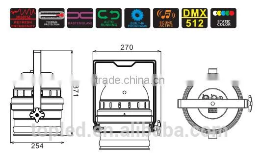 LED Par Light Sound-active DMX 512 Static Color 18*6-in-1 6W RGBWA-UV Light130W DMX Led Par 64 Stage Lighting photo-2