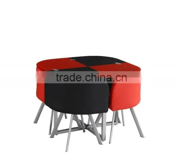 1 Table and 4 Chairs Dining Set Saving More Space photo-2